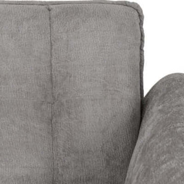 Alt Tag: 2 Seater Sofa - Farah Collection grey fabric upholstery close-up with padded backrest and armrest detail