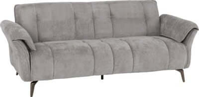 Alt Tag: Farah Collection - 3 Seater Sofa in grey fabric upholstery with padded armrests, supportive seat and modern legs