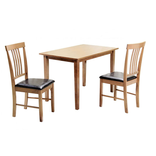 Alt Tag: Velar Small Dining Set – Oak small dining table with 2 Massa chairs, compact oak set for kitchen or apartment